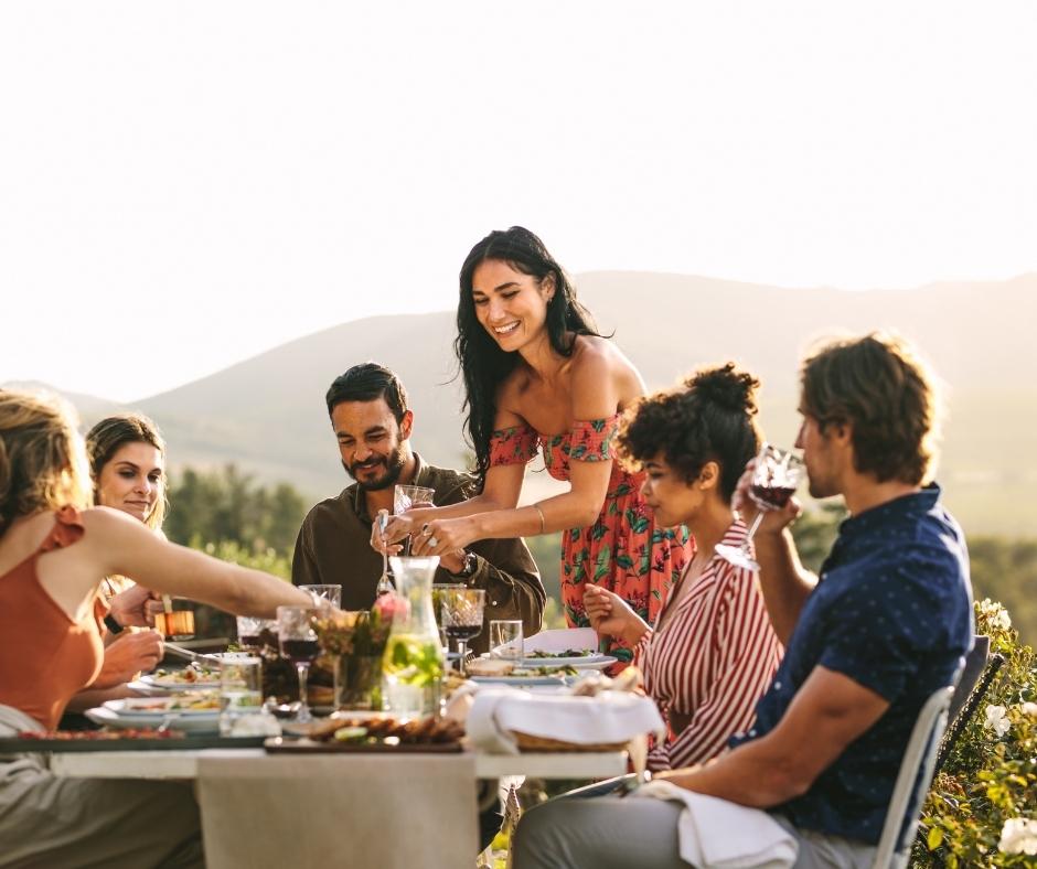 outdoor party dining table